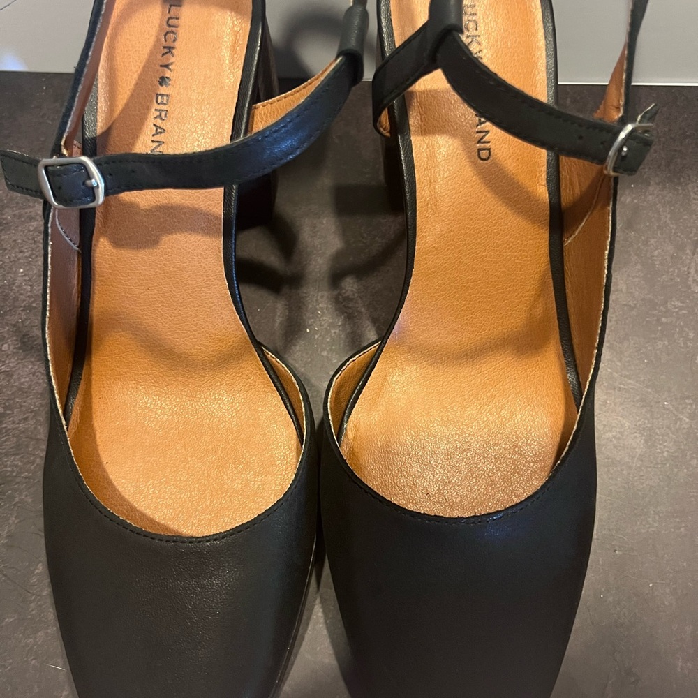 Lucky Brand Black T-Strap Heels